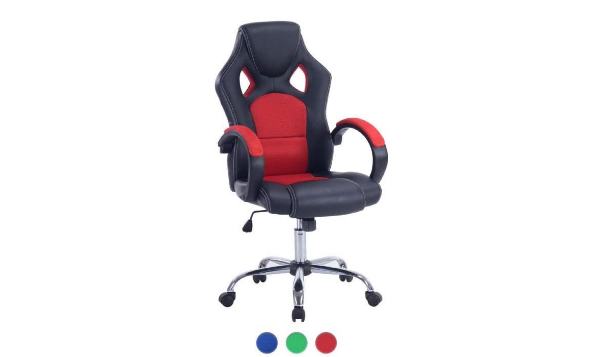 kayelles fauteuil racing lick chaise de bureau sport   siège baquet (rouge)