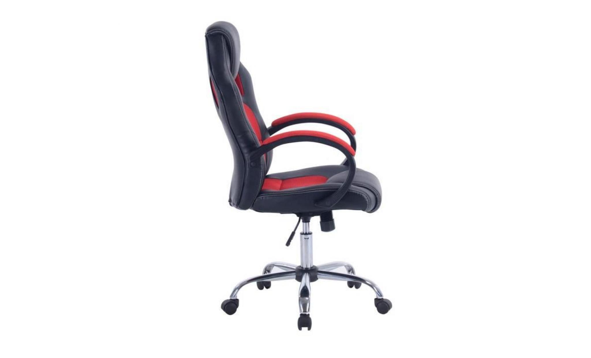 kayelles fauteuil racing lick chaise de bureau sport   siège baquet (rouge) pas cher