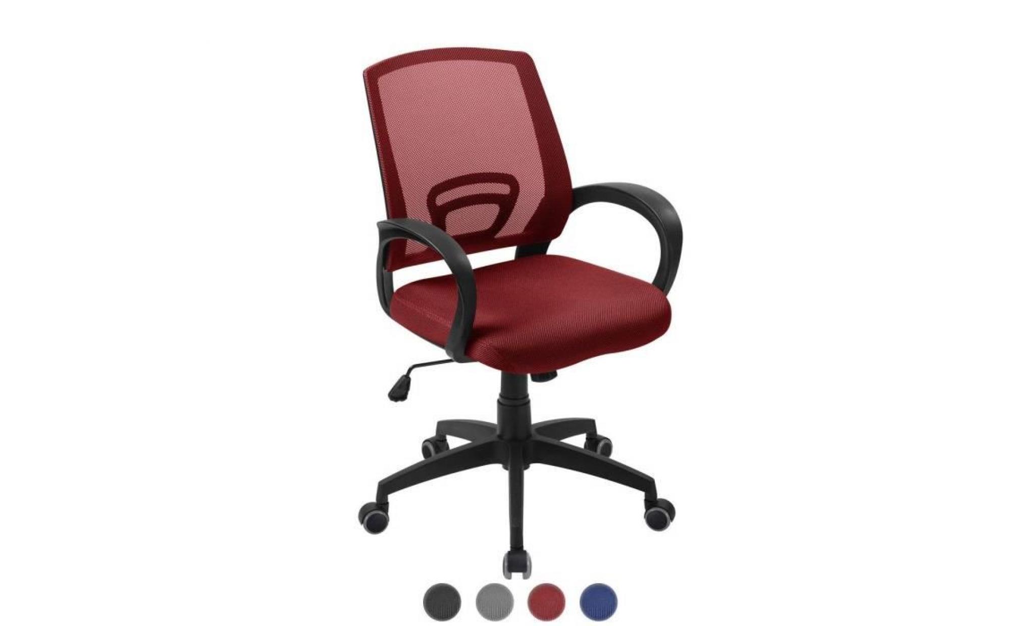 kayelles flag chaise de bureau érgonomique confort (rouge)