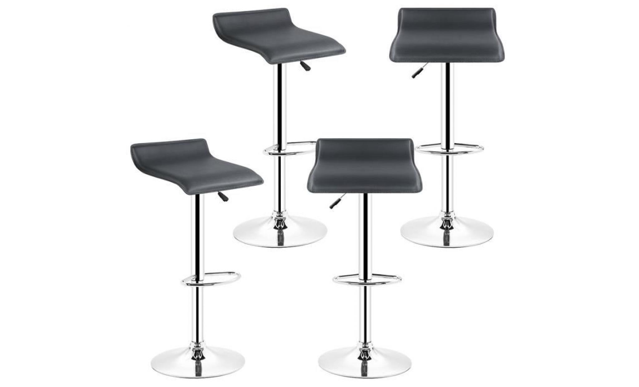 keisha n bacher lot de 4 tabouret de bar noir, chaise de bar design, tabouret ergonomique