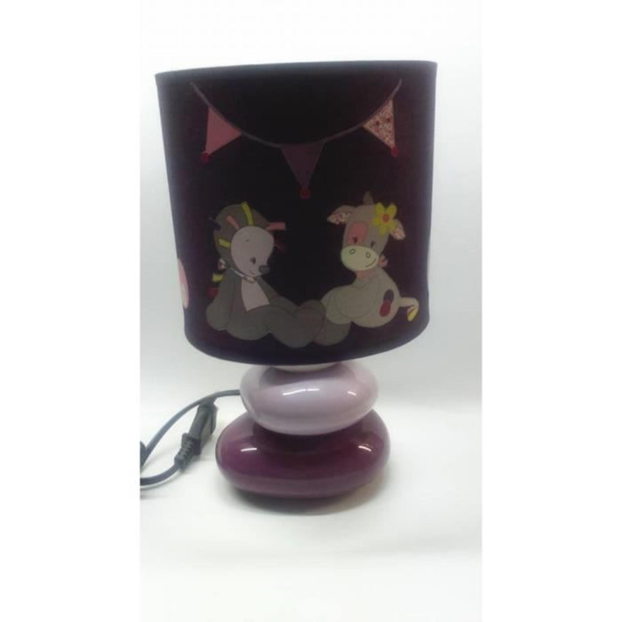 kikoucoeur lampe de chevet monon et alizee violet