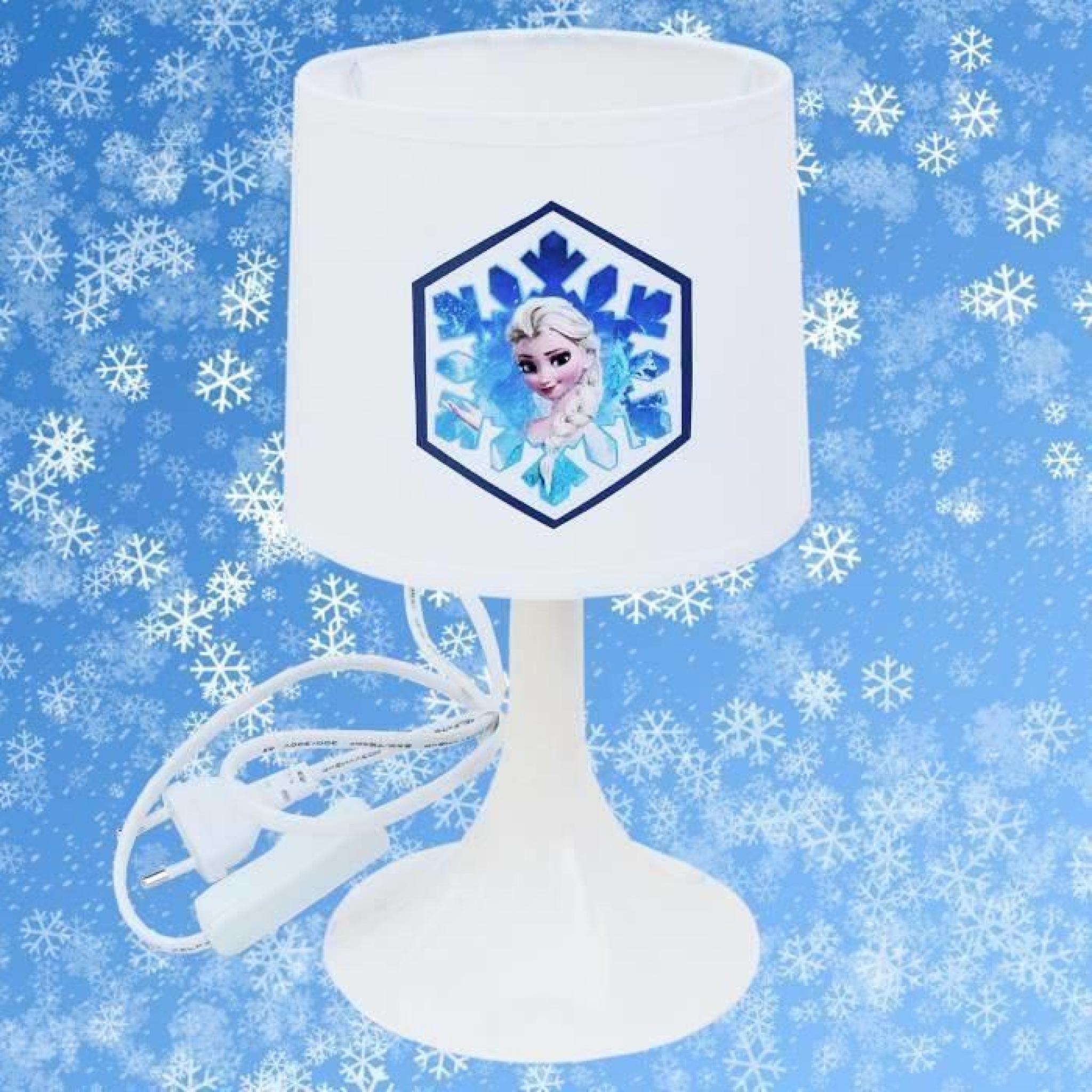 kikoucoeur lampe de chevet reine des neiges blanc