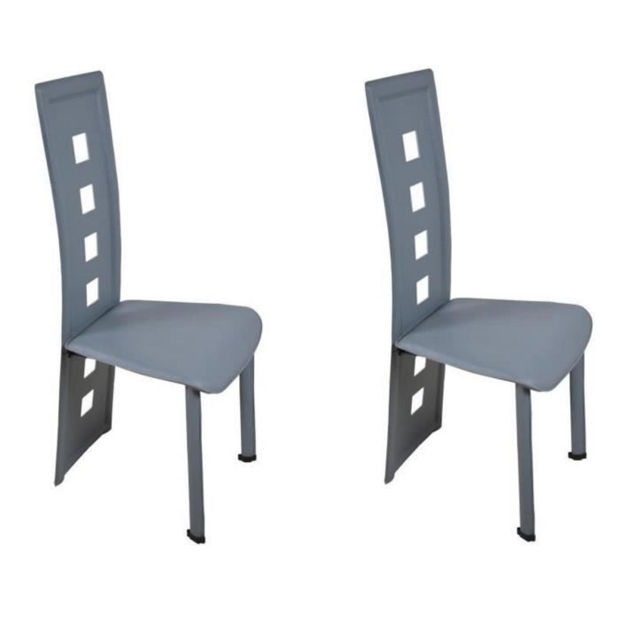 KIM Lot de 2 chaises de salle à manger grises