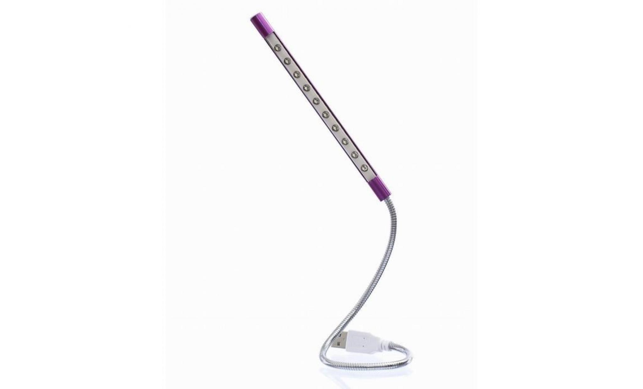 kingwing® usb stick led lampe 10led bendable cordon usb lampe de bureau pour lapto (couleur aléatoire)