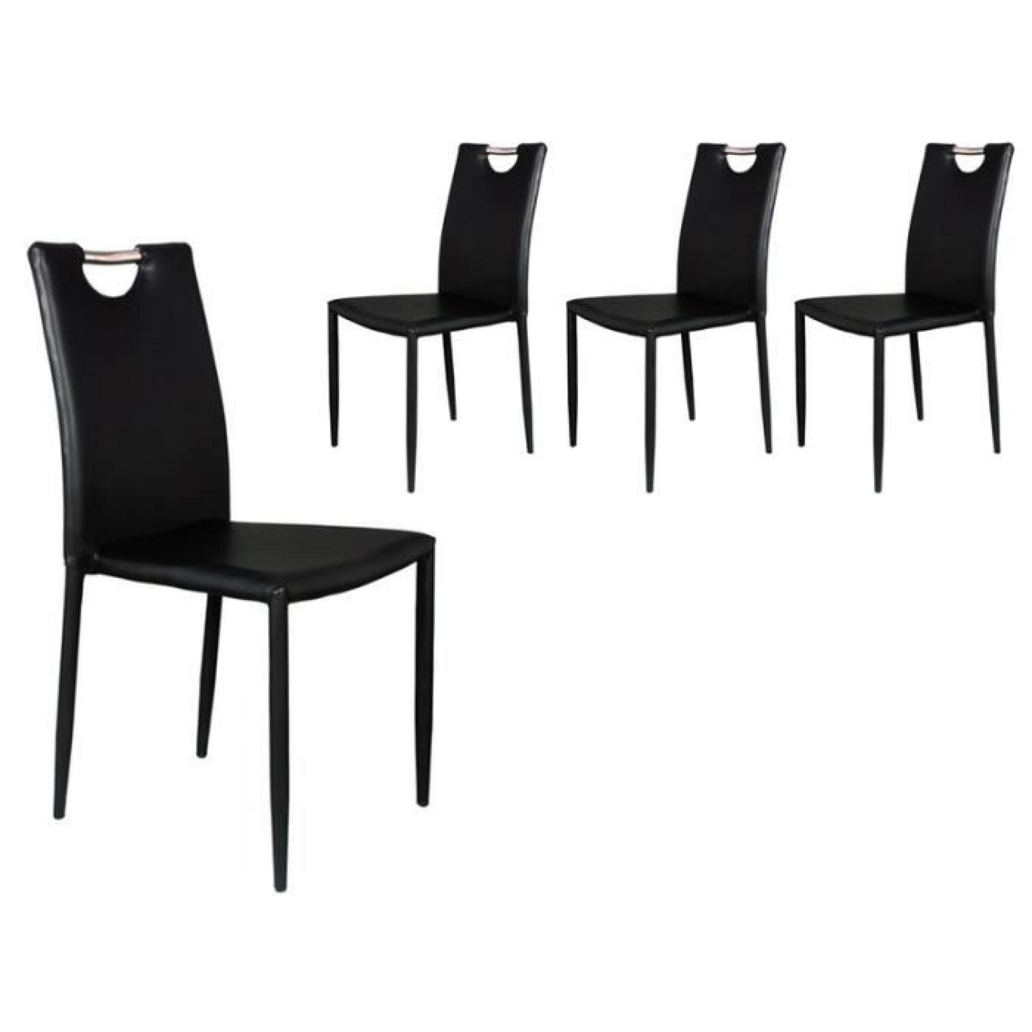 Kira - Lot 4 Chaises Noires