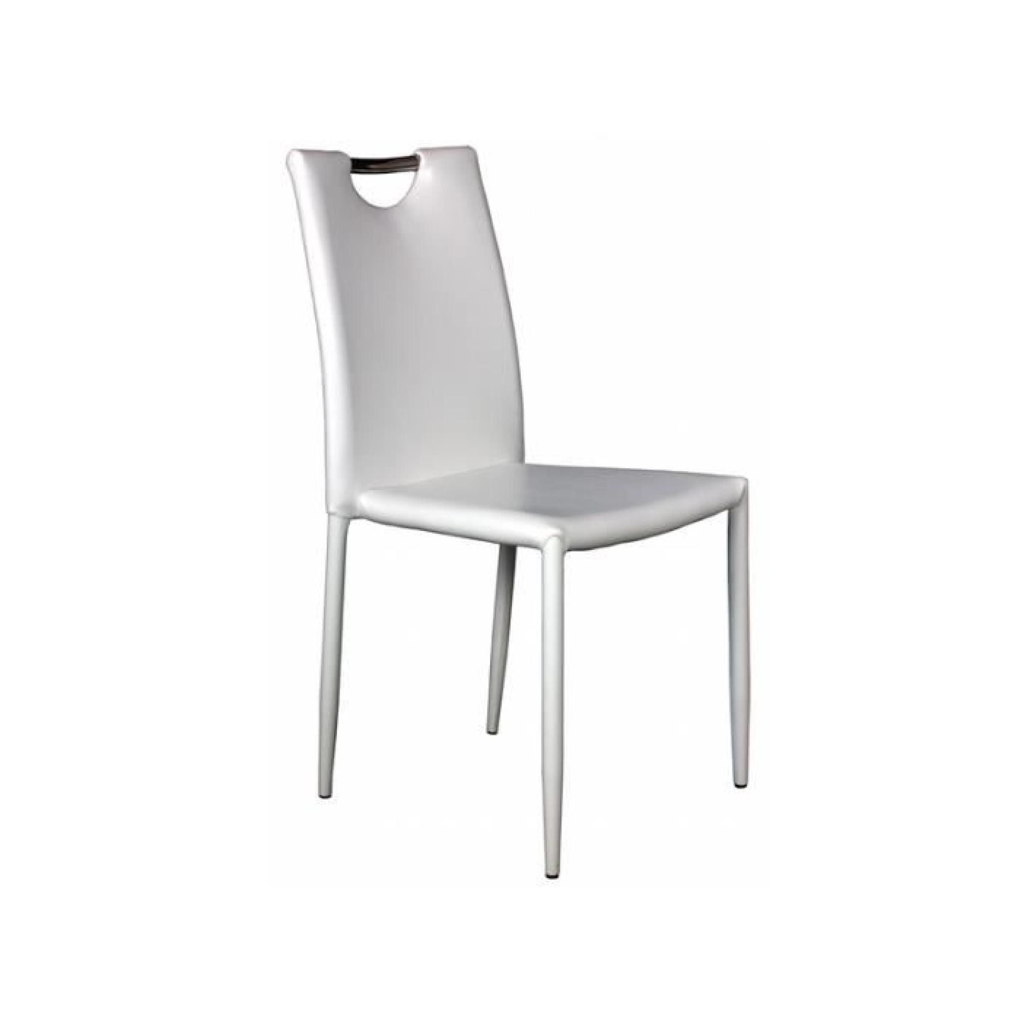 Kira - Lot 6 Chaises Blanches pas cher