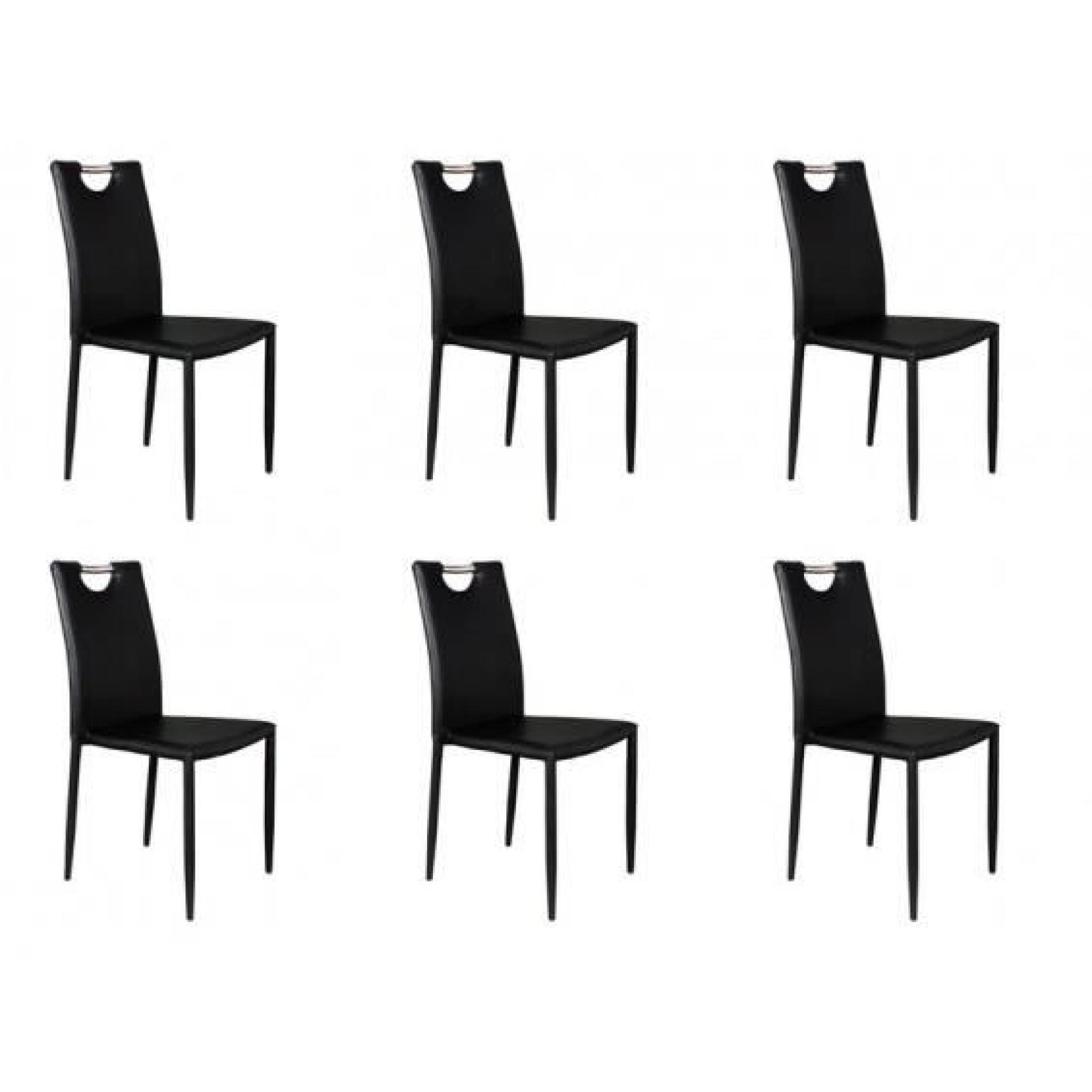 Kira - Lot 6 Chaises Noires