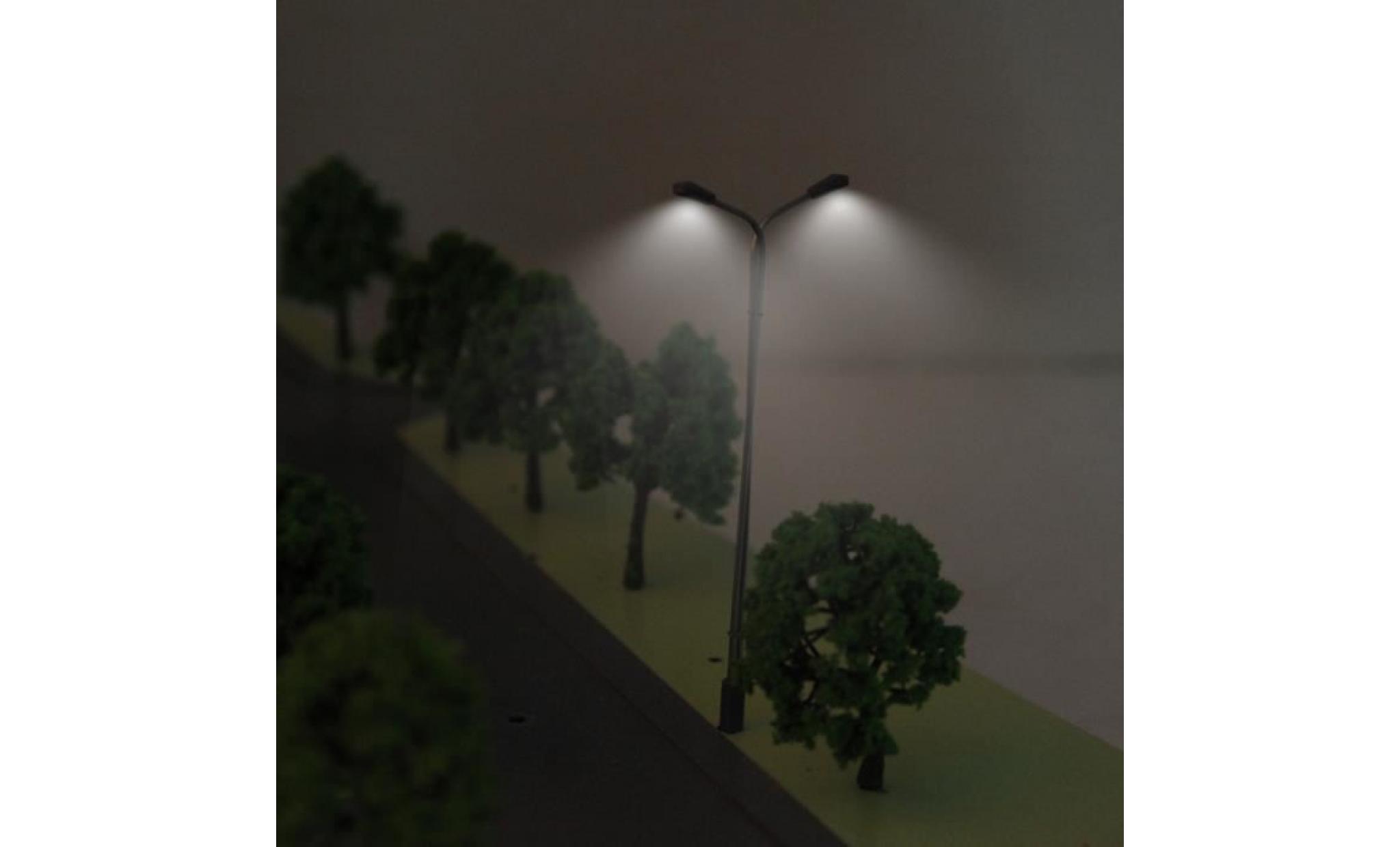 kit  lampadaires modèle double led lampadaire échelle 1: 100 11cm 10pcs pas cher