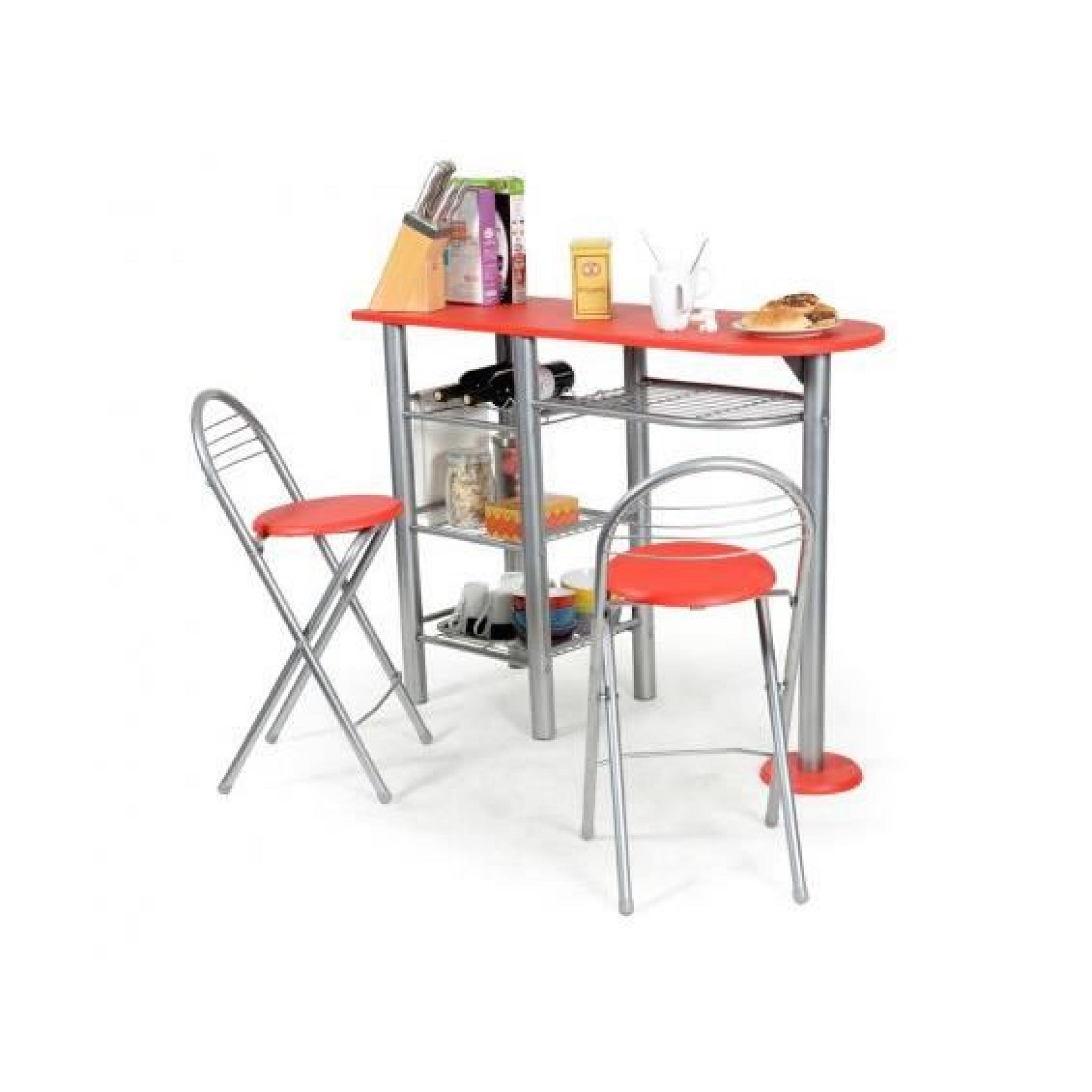Kitchen - Ensemble Table Haute + 2 chaises pas cher