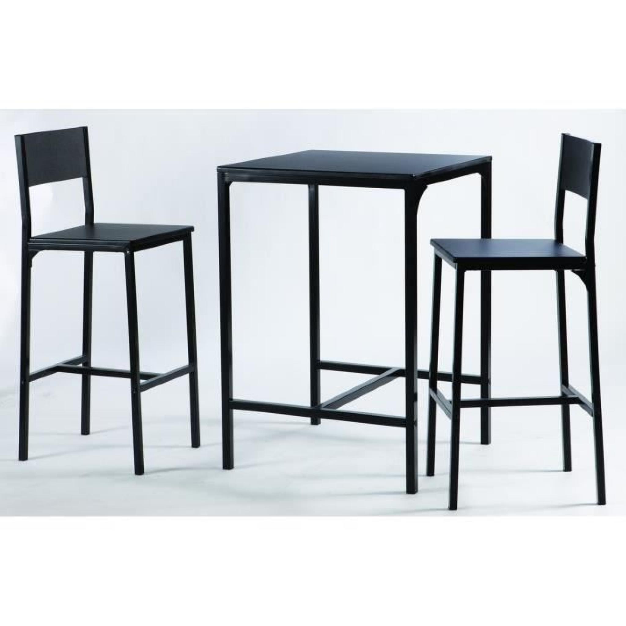 KOOL Set 1 table + 2 chaises - Noir pas cher