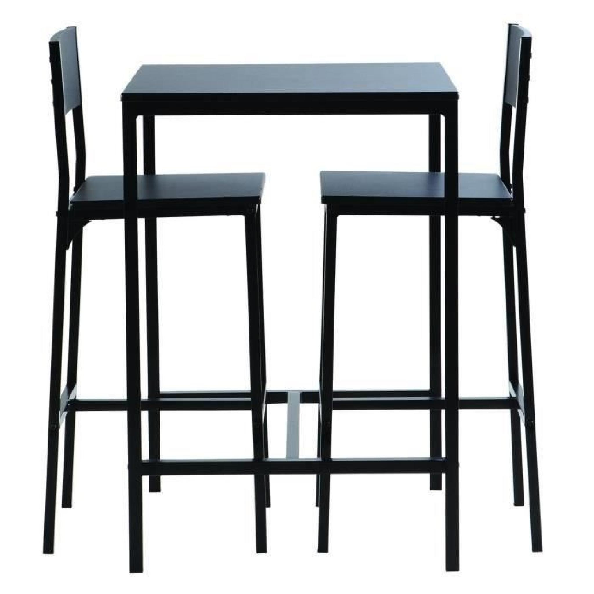 KOOL Set 1 table + 2 chaises - Noir pas cher