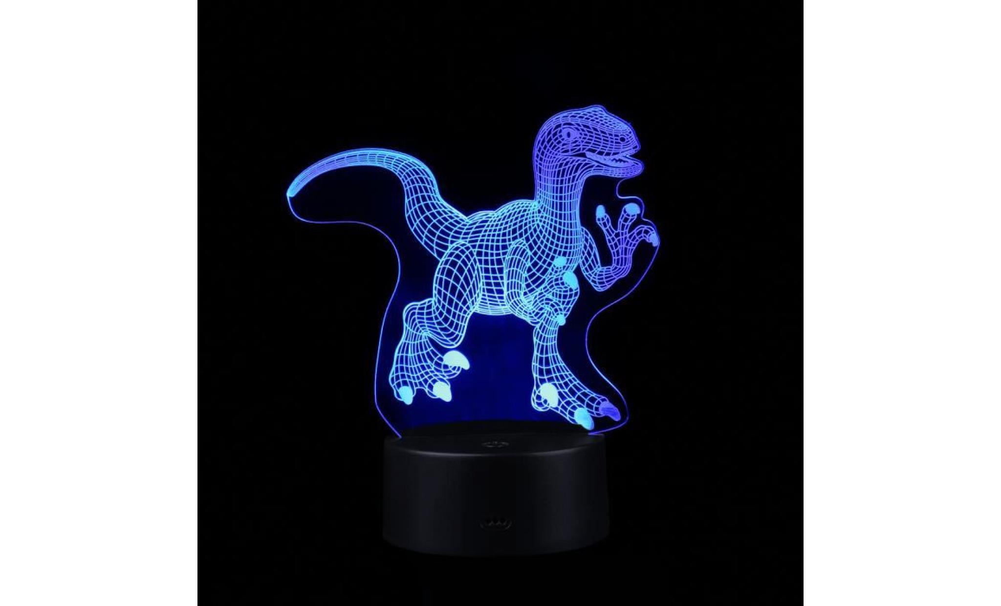 la lumière de nuit optique de bureau de lampe illuminée par dinosaure led 3d avec 7 changement de couleur zyf81217506bk_381