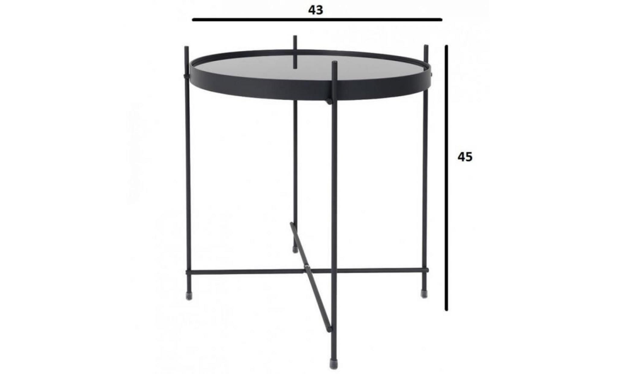 zuiver table basse cupid  acier noir  43 x 45 cm pas cher