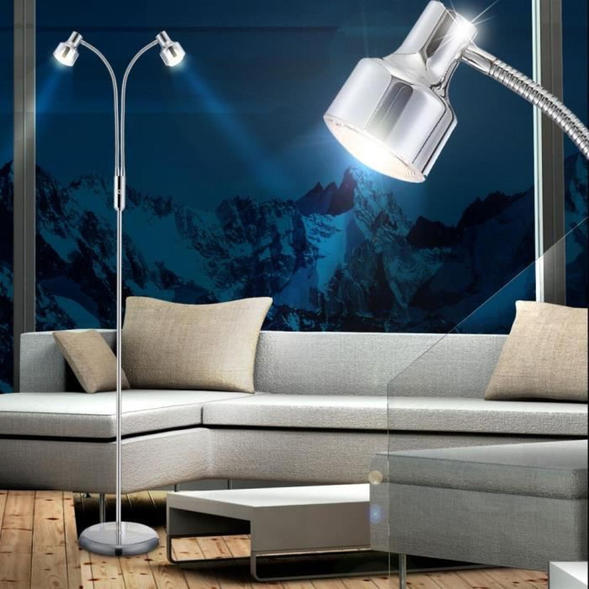 Lampadaire à vasque DEL 8 watts luminaire lampe flexo interrupteur salle de séjour LED pas cher