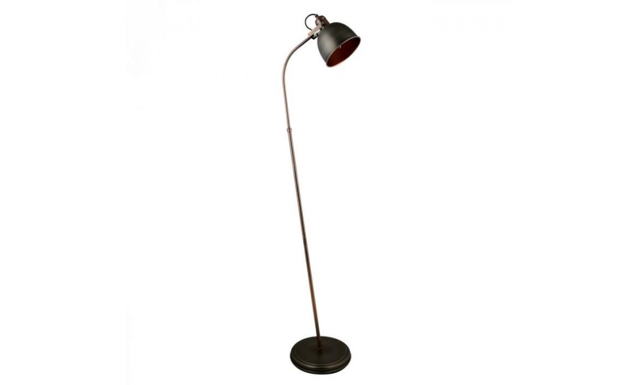 lampadaire argenté industrial 1 ampoule 141 cm