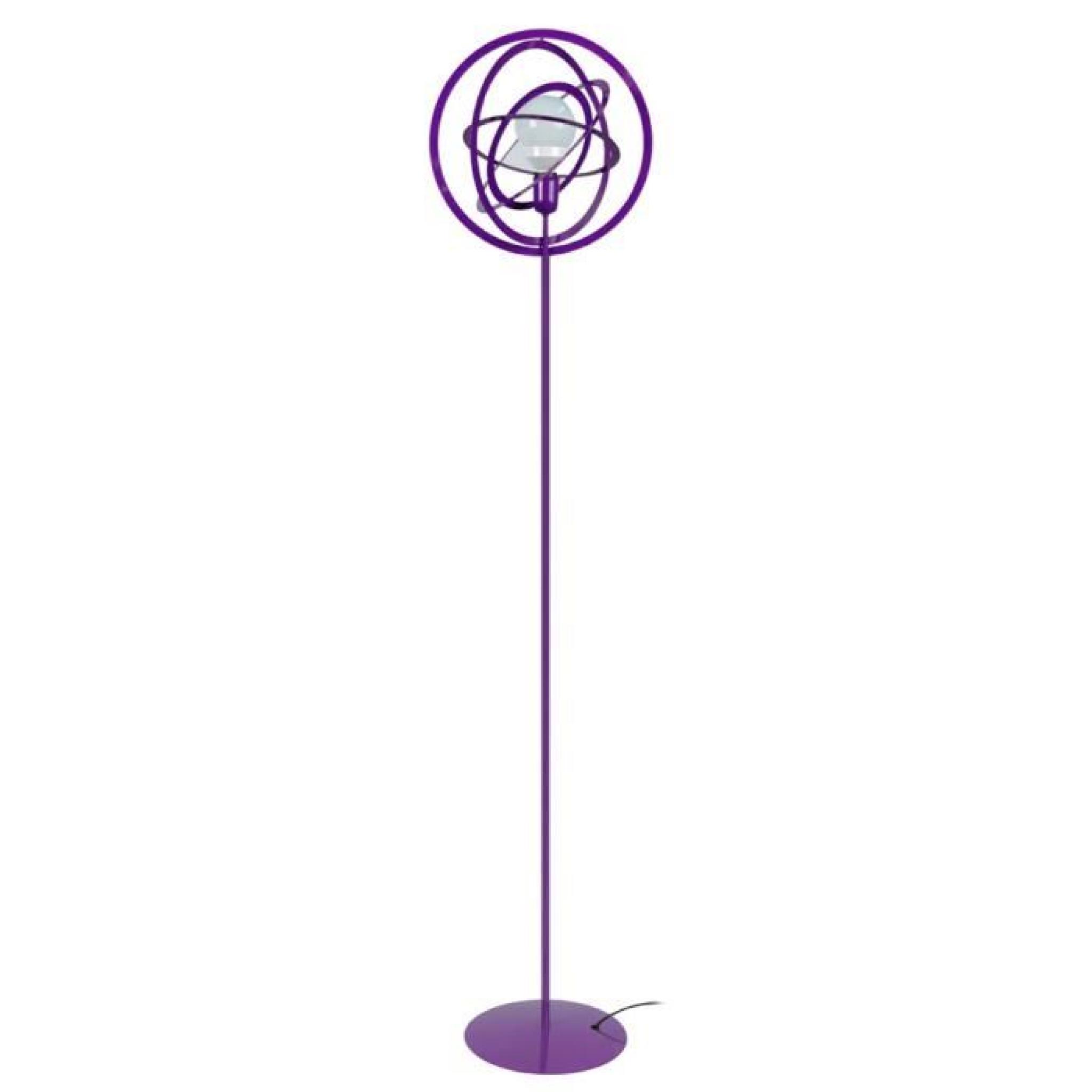 Lampadaire avec anneaux en métal hauteur 175 cm Saturn-Violet