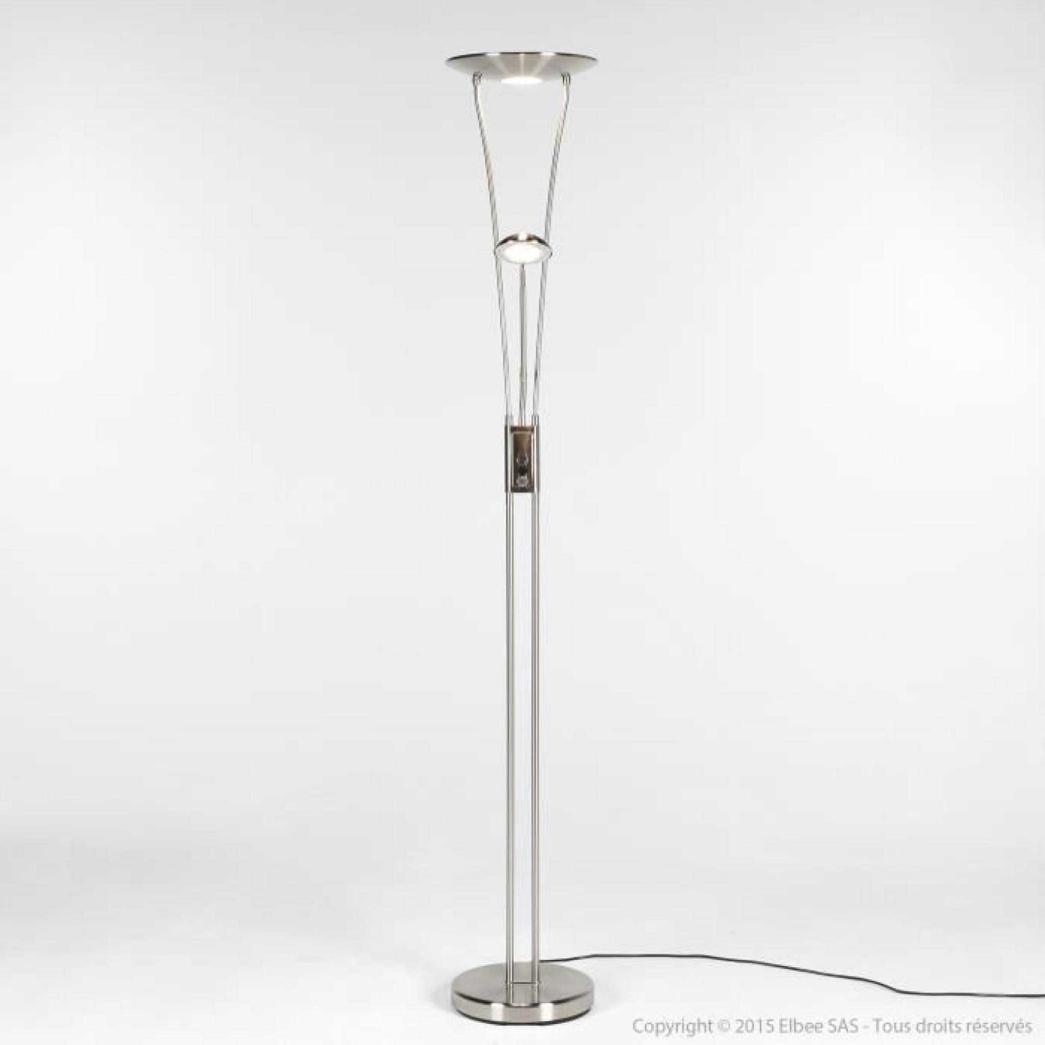 Lampadaire avec liseuse en métal et variateur d'intensité hauteur 180cm Luce