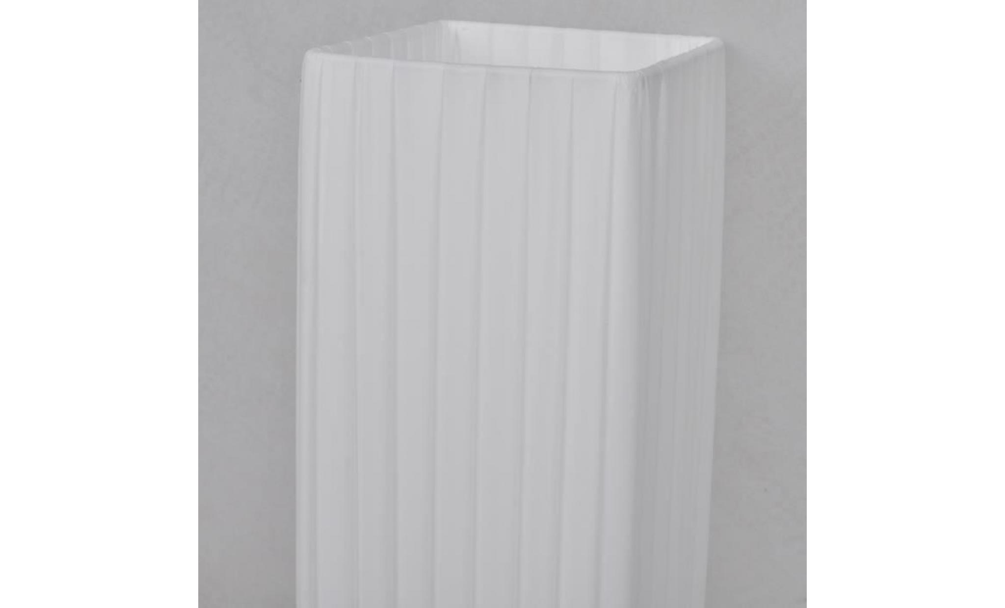 lampadaire carré base en acier inoxydable et abat jour en pe blanc lampe au sol 14 x 14 x 120 cm pas cher