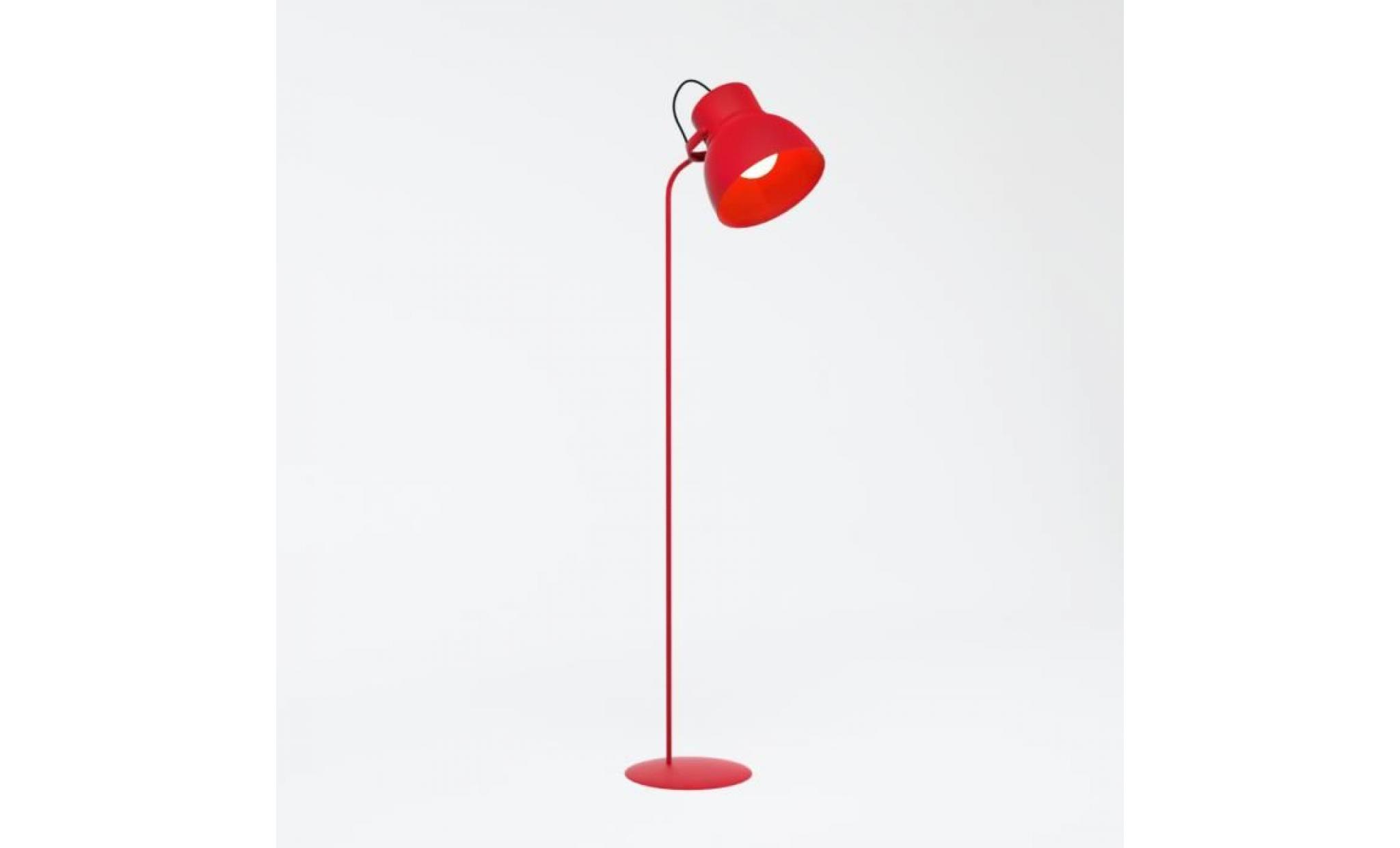 lampadaire cloche e27 23 w 150 cm rouge pas cher