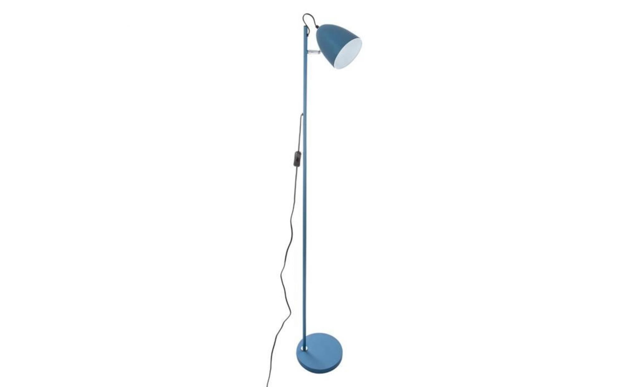 lampadaire coloris bleu en métal   h 150 cm