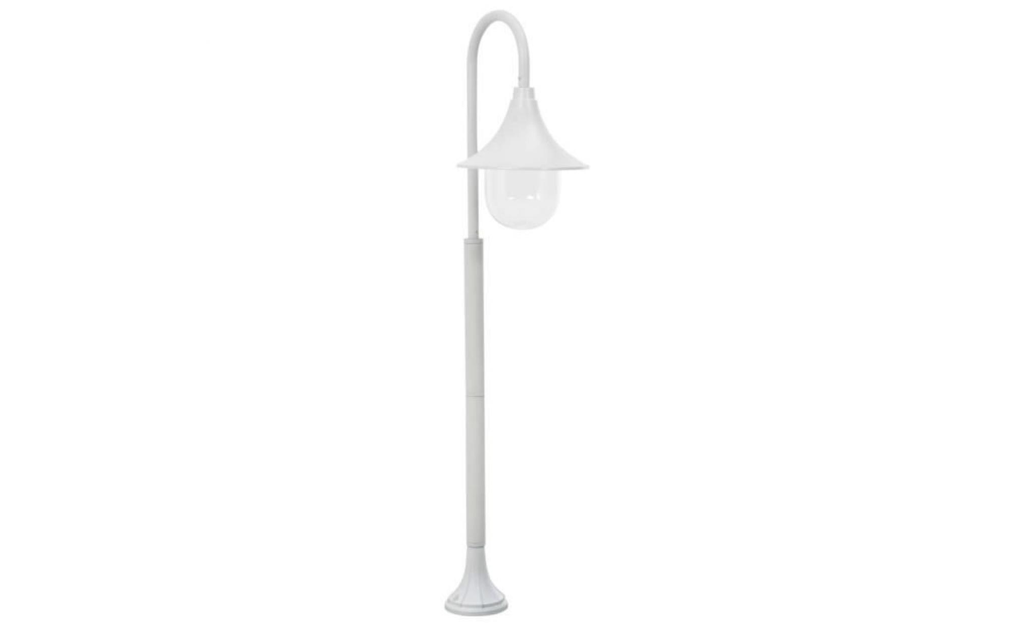 lampadaire de jardin e27 120 cm aluminium blanc