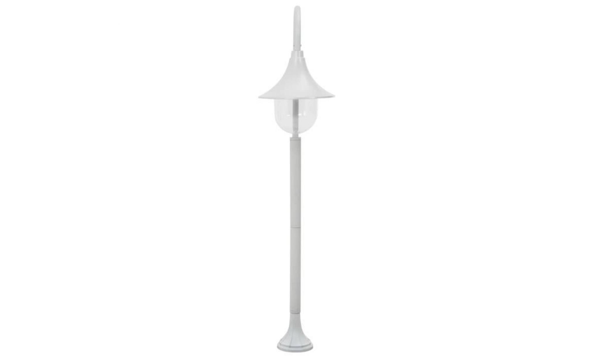 lampadaire de jardin e27 120 cm aluminium blanc pas cher