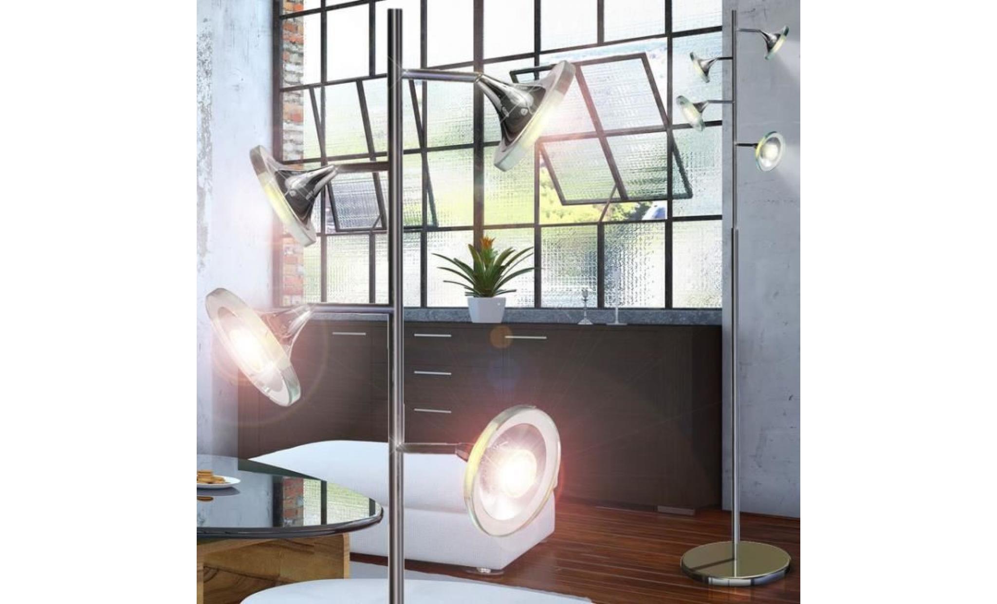 lampadaire del cob 20 watts lampe éclairage chrome luminaire salle de séjour pas cher