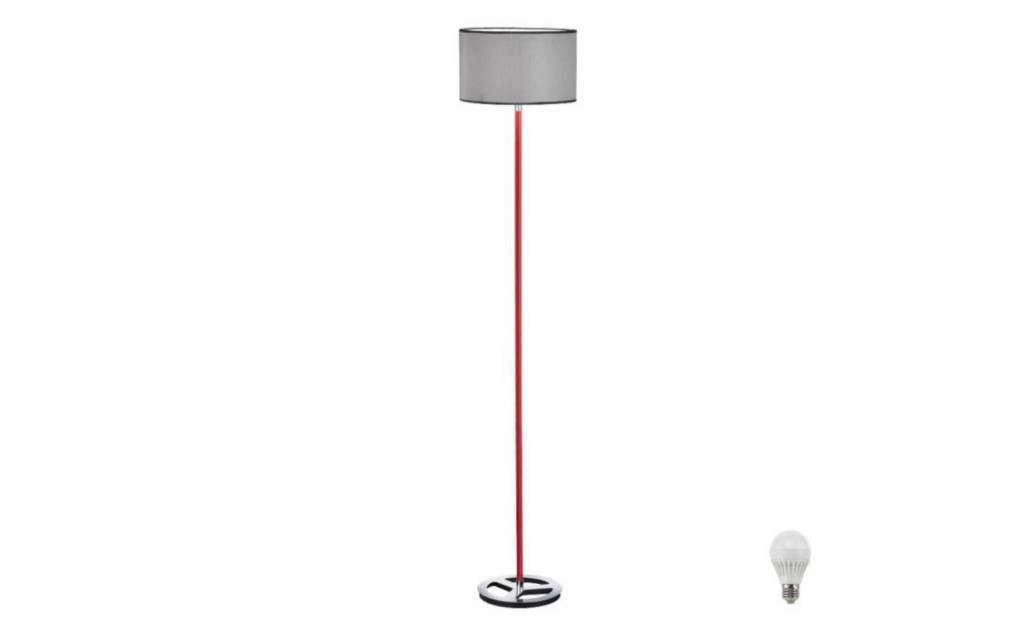 lampadaire del luminaire sur pied éclairage textile métal lampe led chrome salle de séjour
