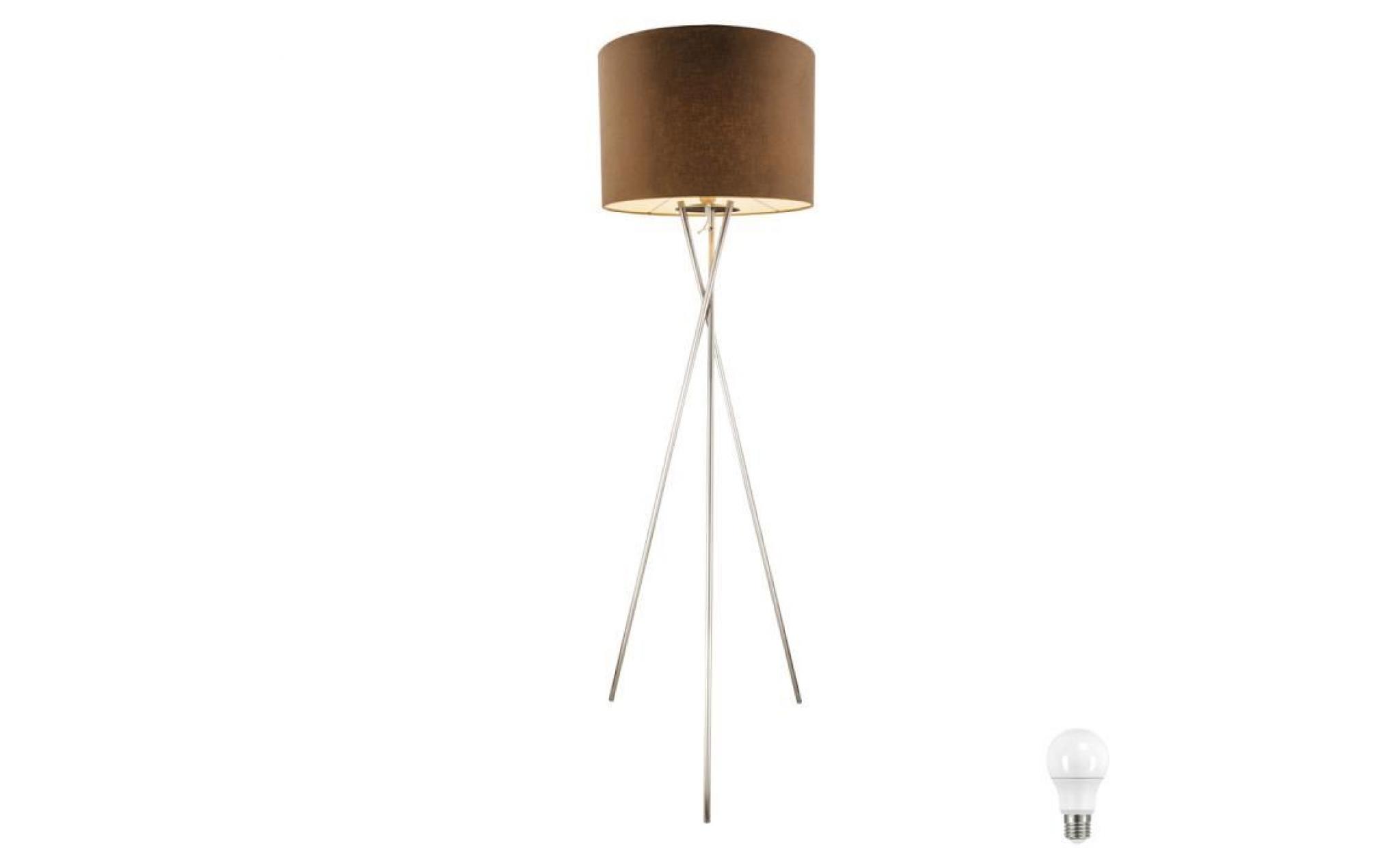 lampadaire del luminaire sur pied lampe led tissu éclairage textile brun salle de séjour