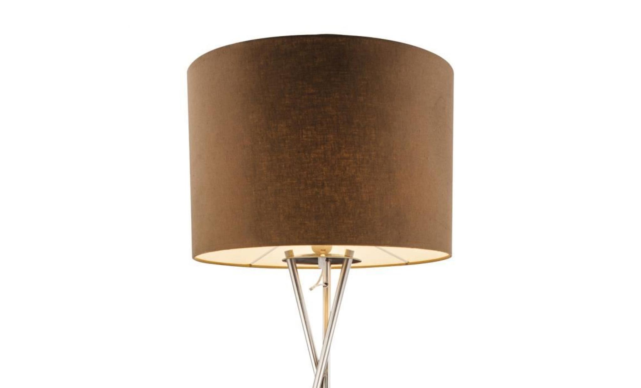 lampadaire del luminaire sur pied lampe led tissu éclairage textile brun salle de séjour pas cher