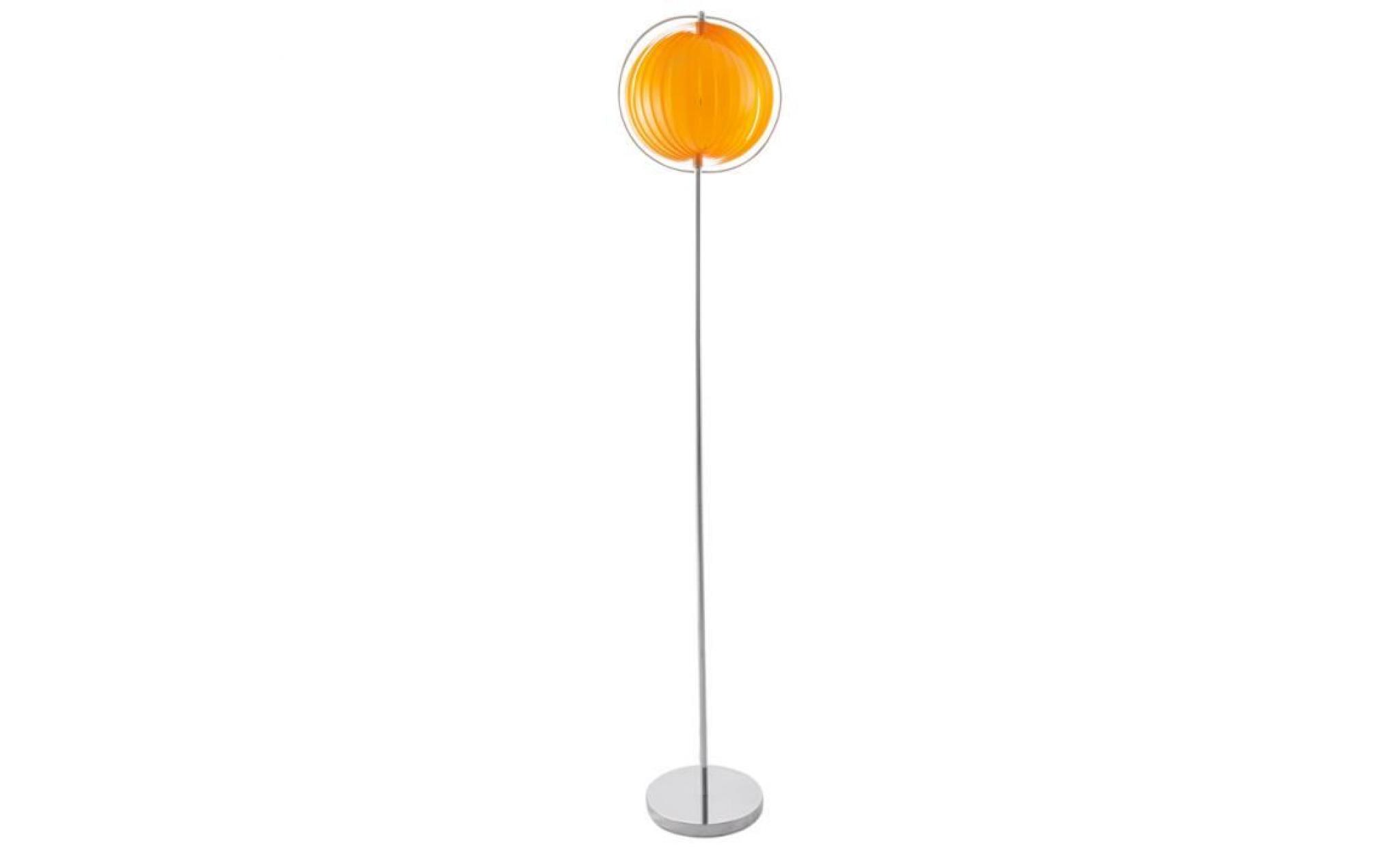 Lampadaire design 'LUNA' orange avec lamelles p...