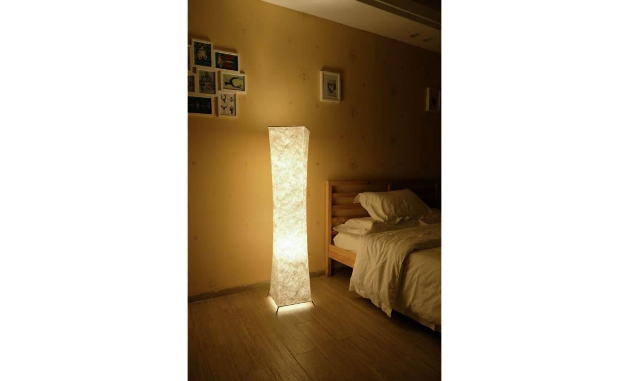 lampadaire design moderne lampe de sol abat jour en tissu plissé avec 2 ampoules led pour salon chambre decoration 26x26x132cm pas cher