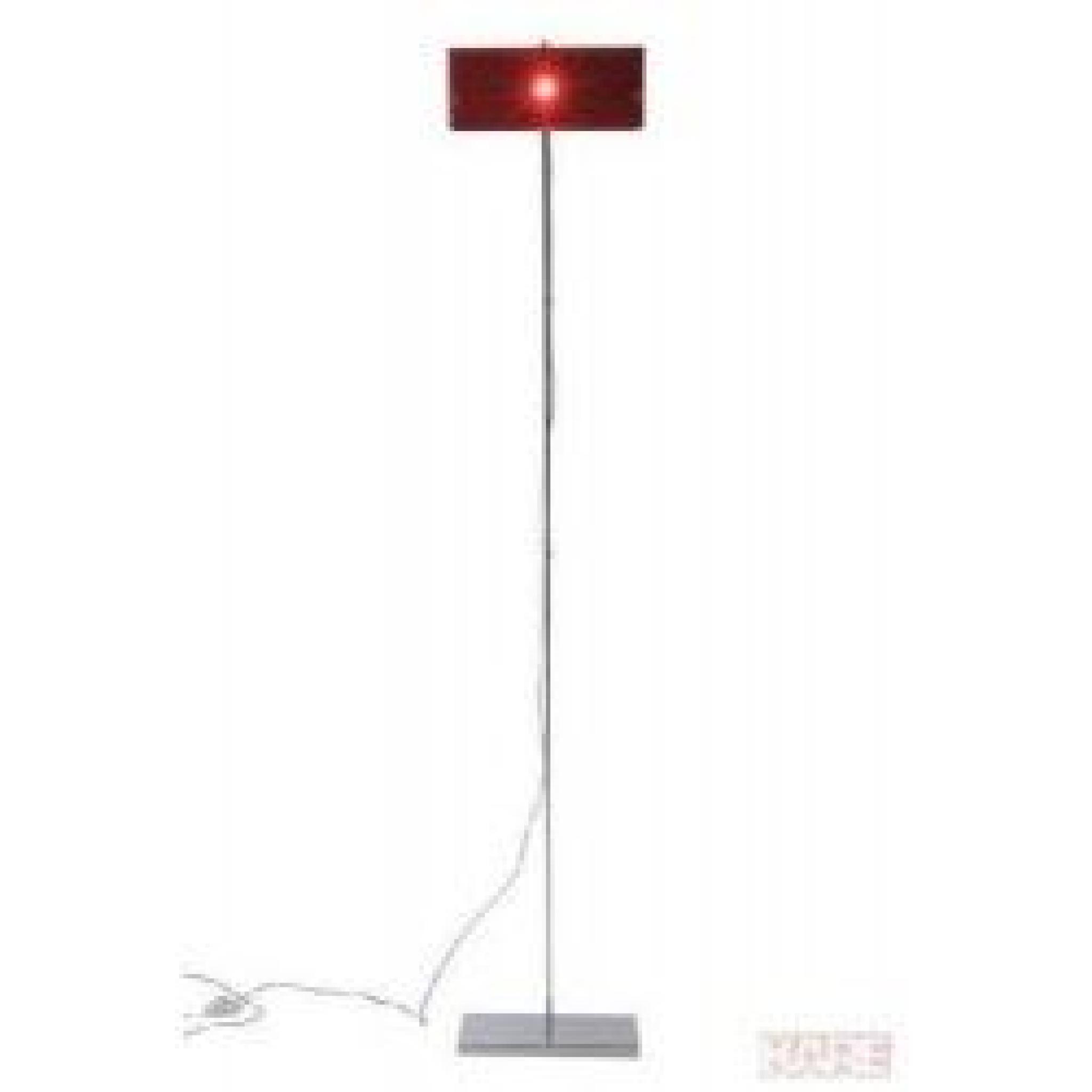 Lampadaire design rectangulaire acrylique rouge 
