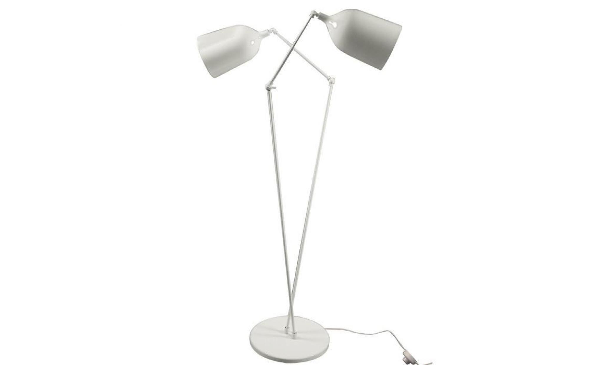 lampadaire design twin blanc en métal