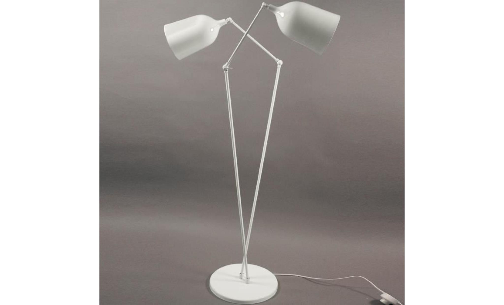 lampadaire design twin blanc en métal pas cher
