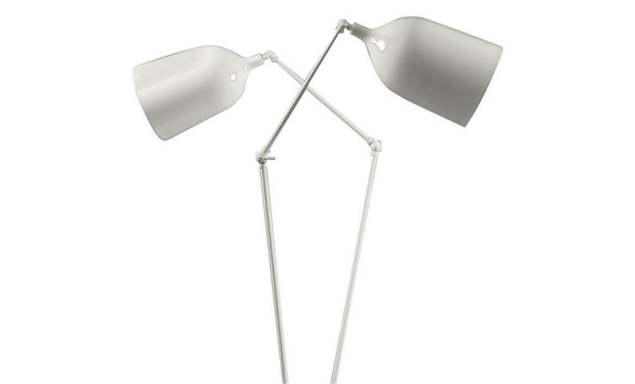 lampadaire design twin blanc en métal pas cher