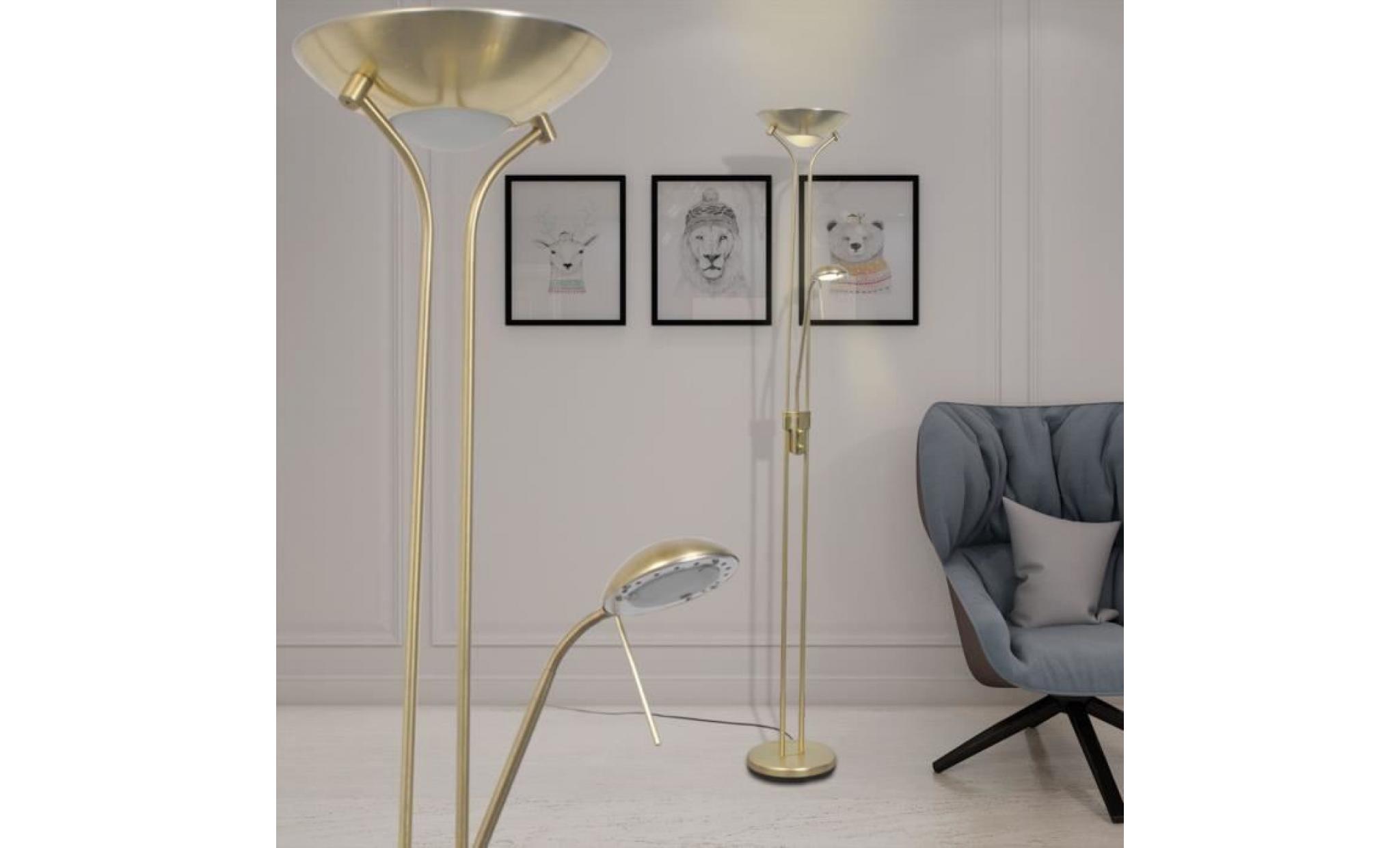 lampadaire doré or d'intérieur inclinable 23w standing de luxe