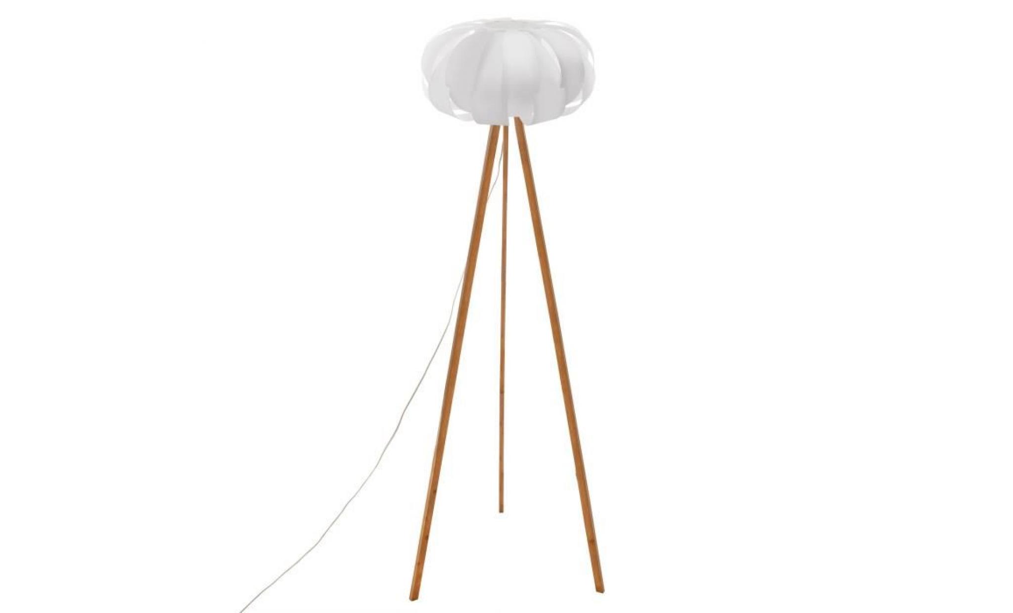 lampadaire en bambou scandinave blis   h. 150 cm   blanc