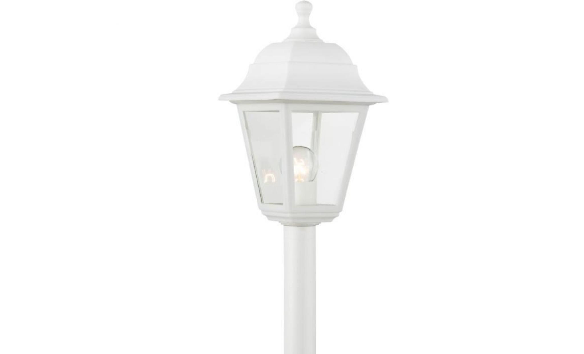lampadaire extérieur classique luca blanc en pvc pas cher