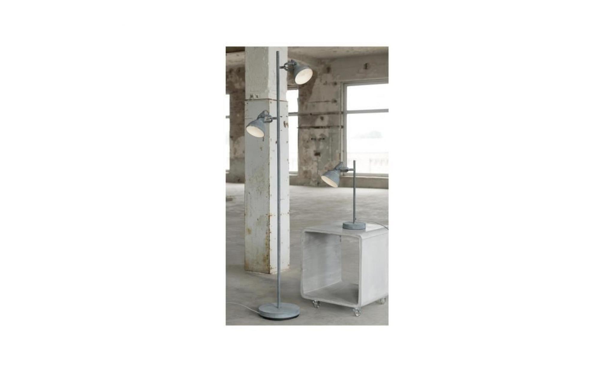 lampadaire gris design industriel 2l base en béton p 34426 co gris pas cher