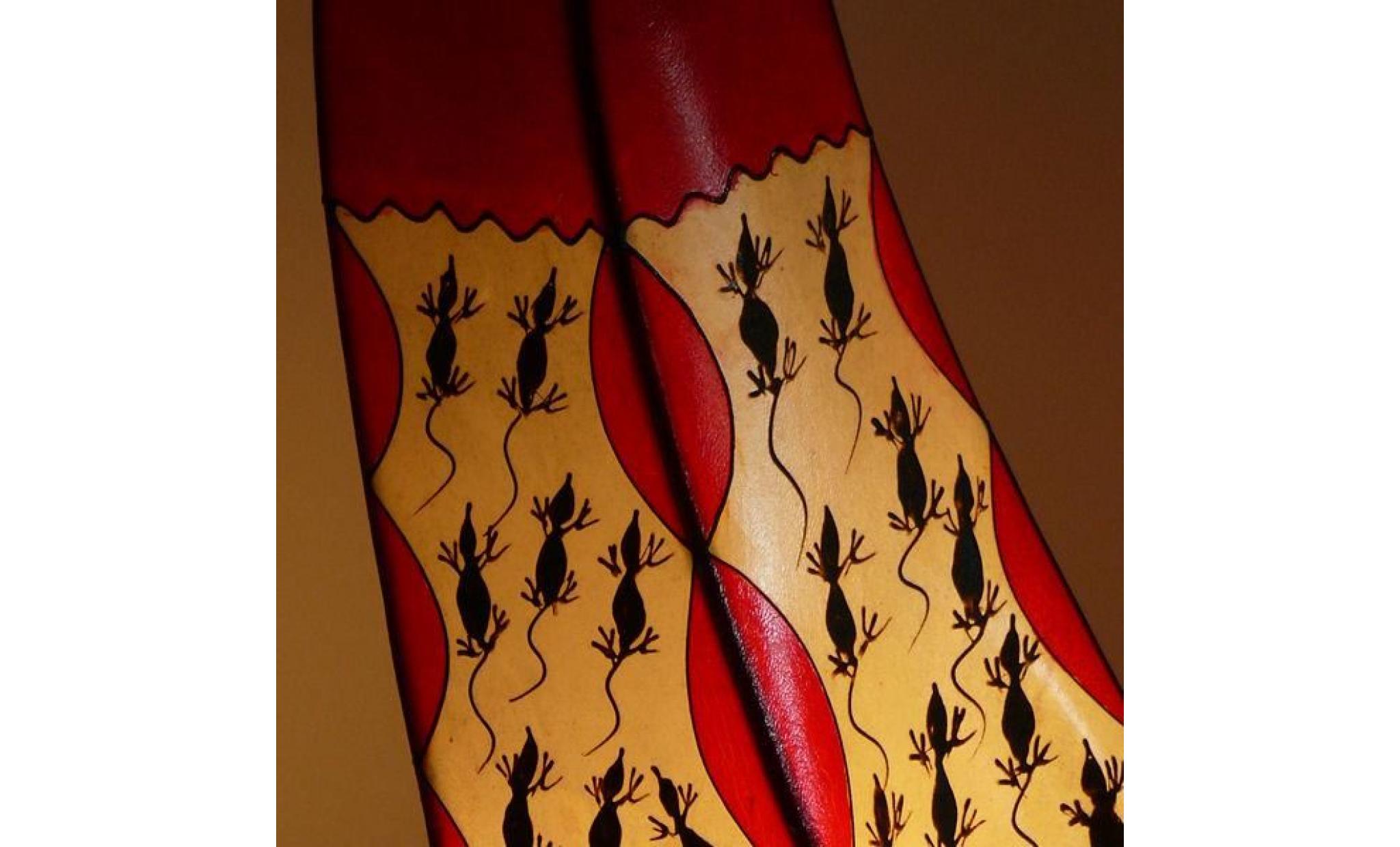 Lampadaire lampe de henné en cuir 100 cm pas cher