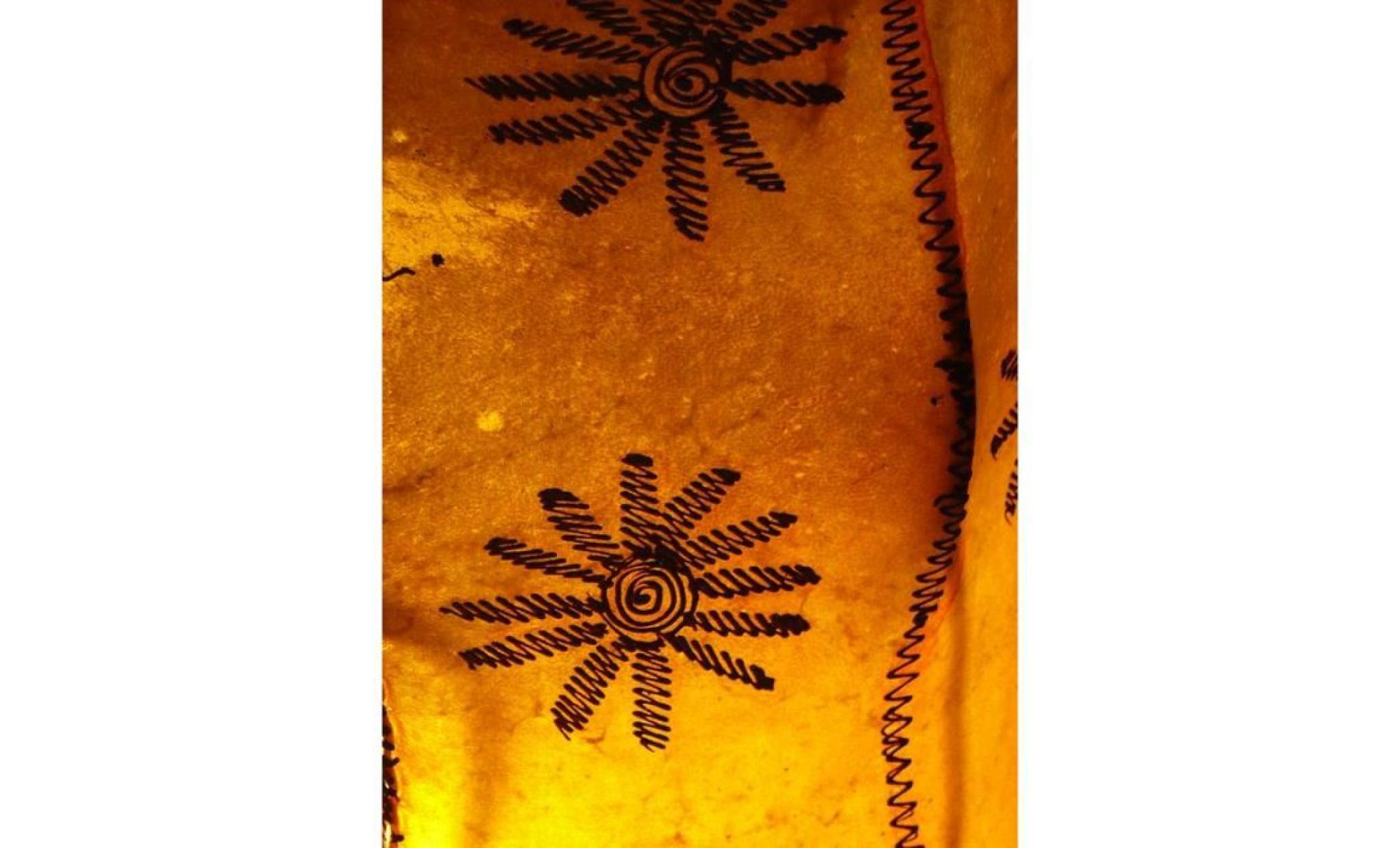 Lampadaire lampe henné fait de cuir - 50 cm pas cher