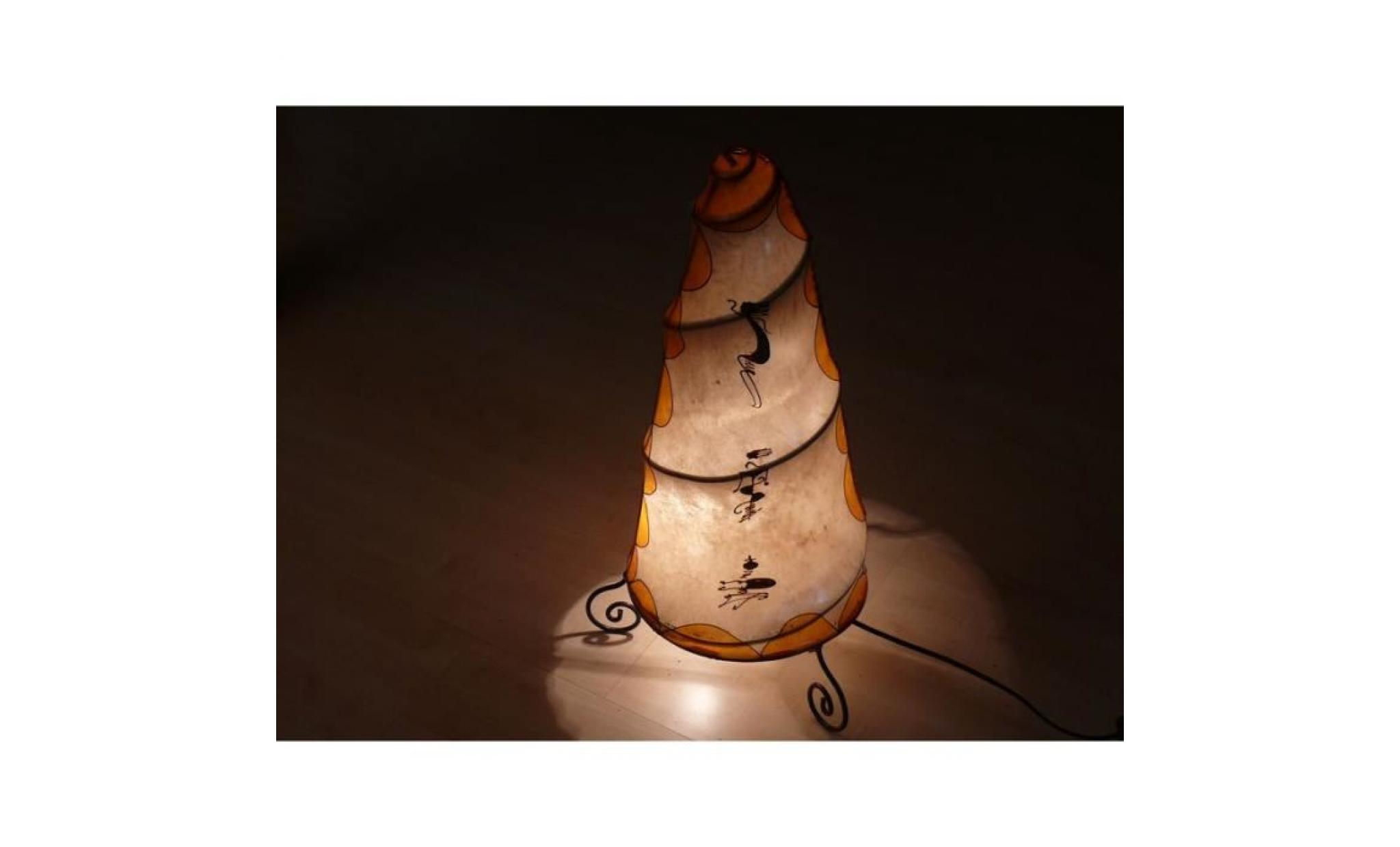 Lampadaire lampe henné fait de cuir - 60 cm