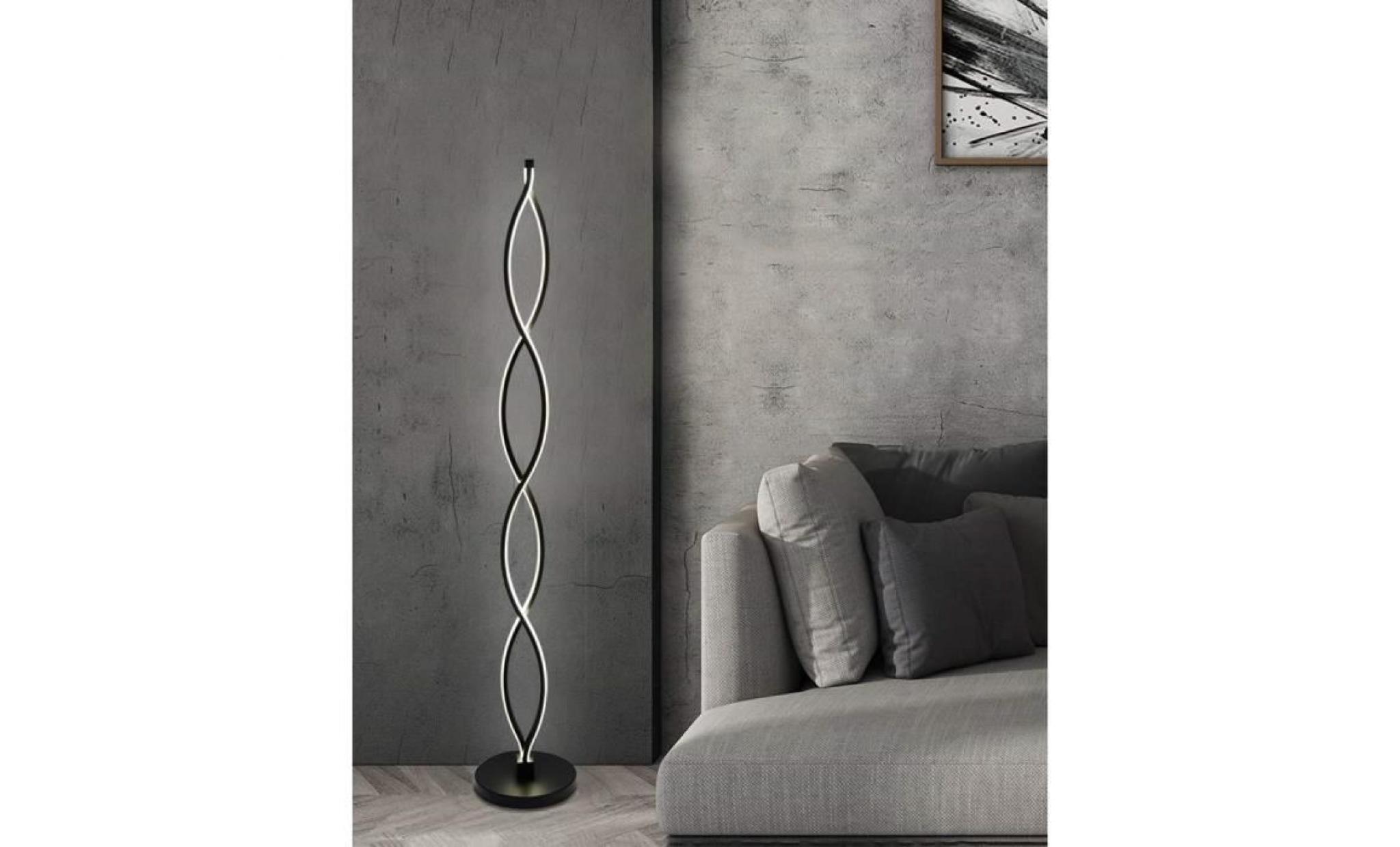 lampadaire led 30w dimmable spirale en métal créatif lampe de salon lumière décoration intérieur led réglable design moderne   noir pas cher