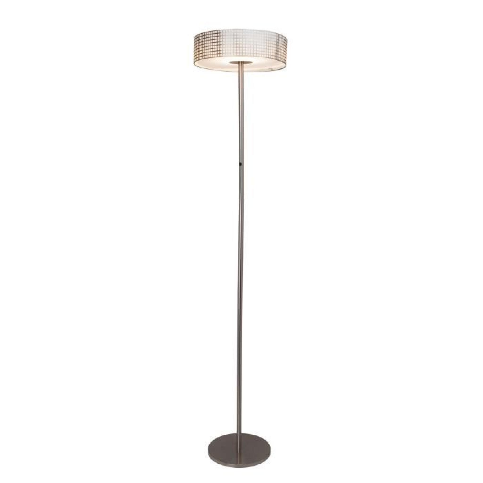 Lampadaire LED avec abat jour cylindre en métal et verre hauteur 180 cm Janin-