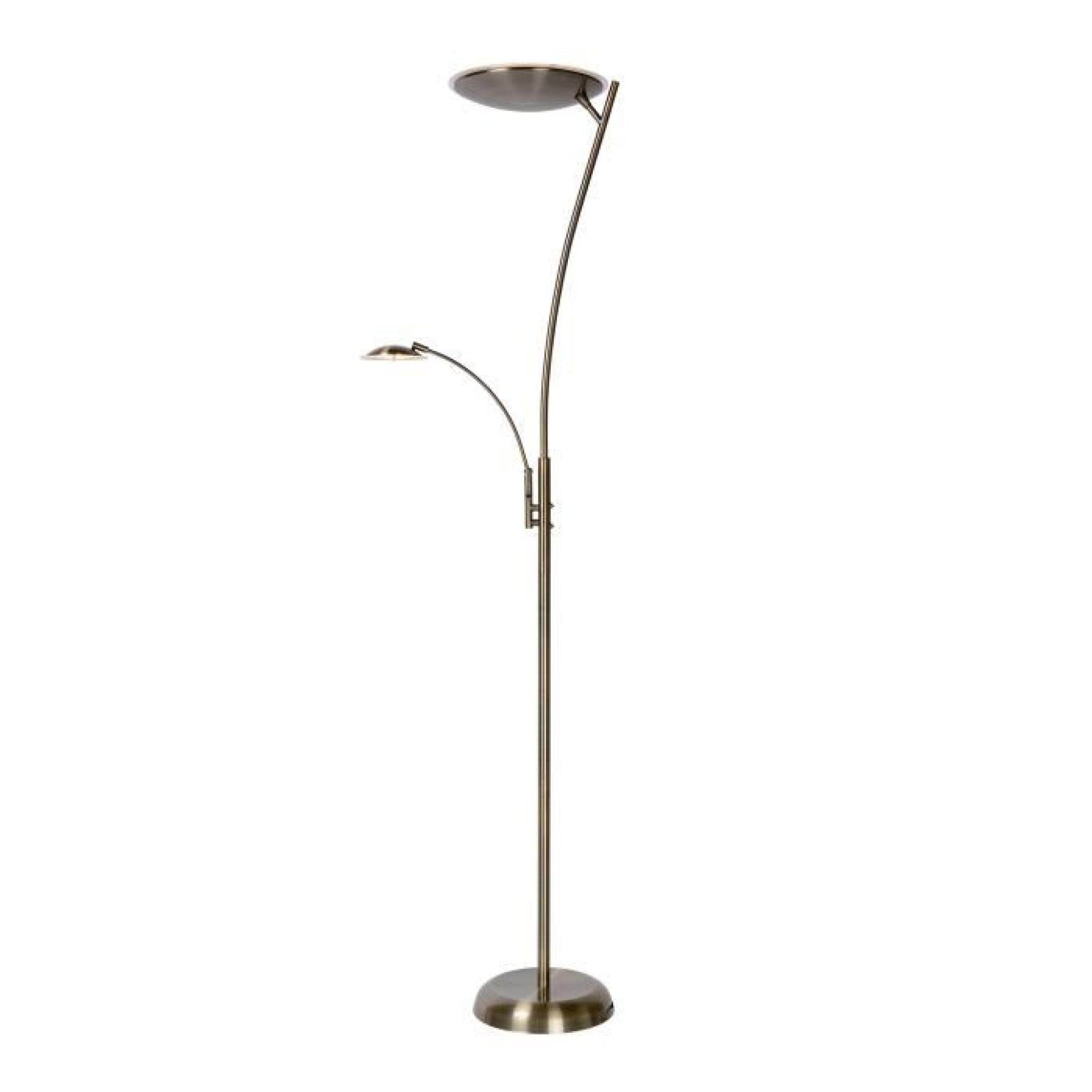 Lampadaire LED avec liseuse en métal hauteur 180cm Miso-Bronze
