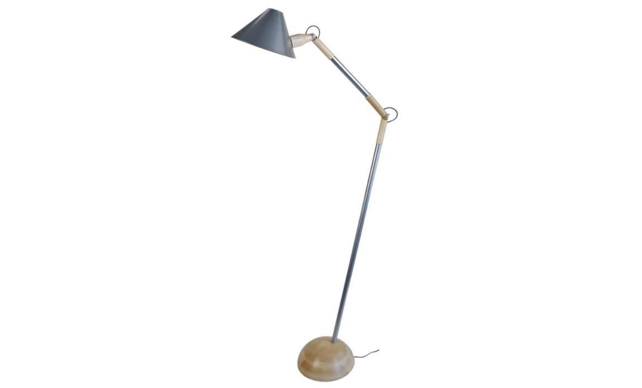lampadaire liseuse wendel 1,34 à 2 cm 20 w équivalent à 75 w gris
