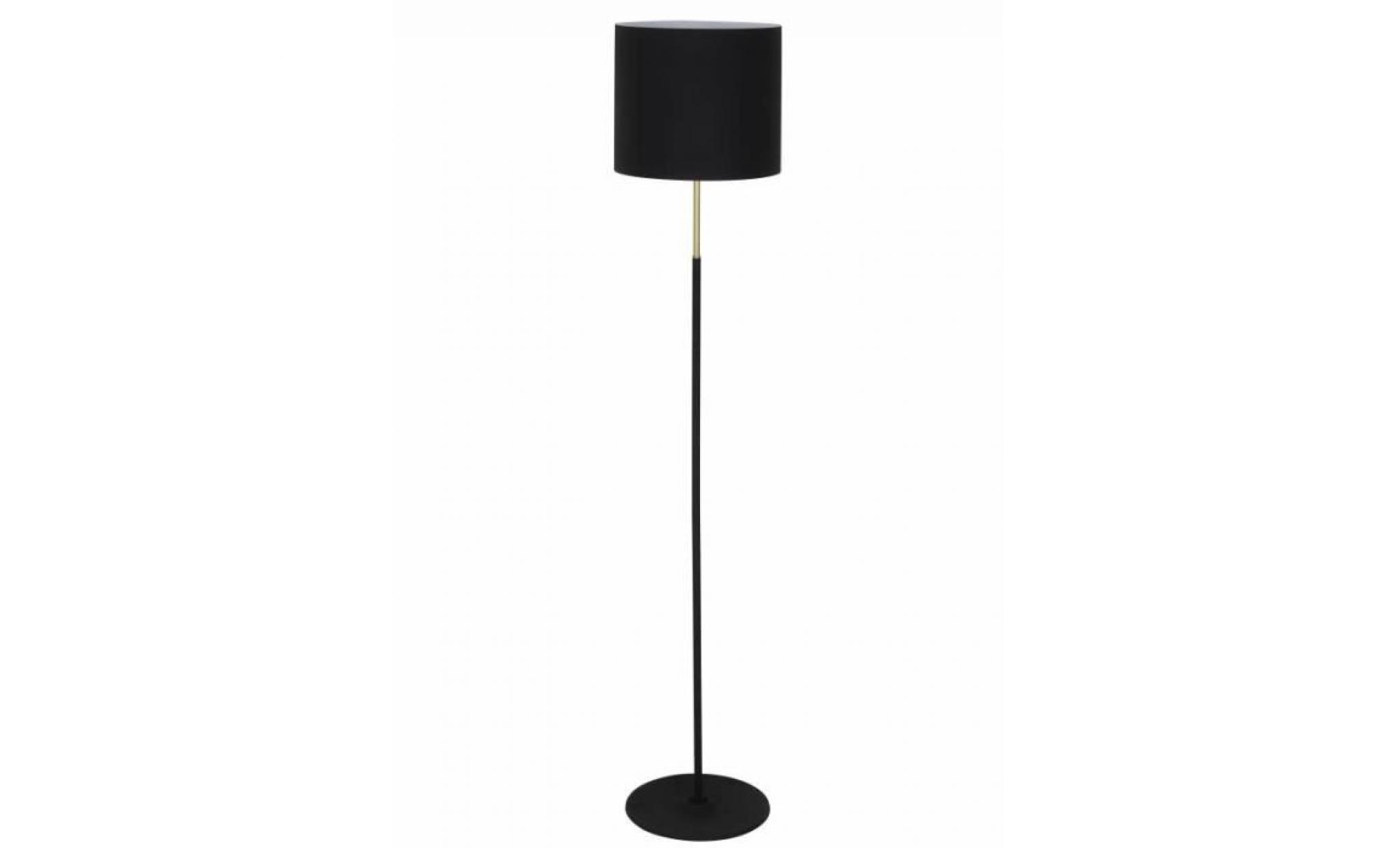 lampadaire moderne zinsou eclairage contemporain pied de lampe avec abat jour luminaire en métal patiné noir et or 31x31x153cm noir