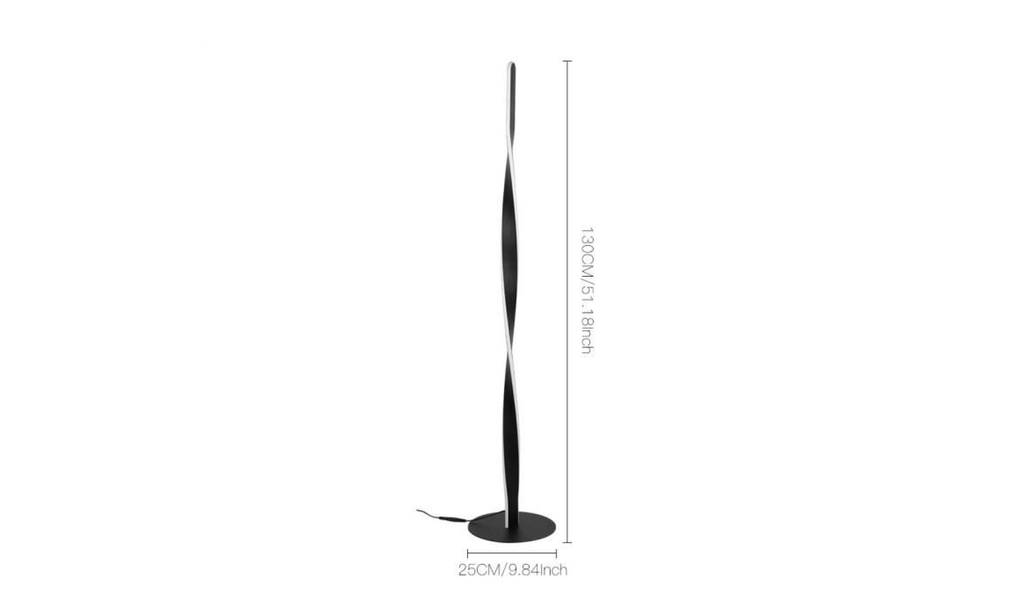 lampadaire salon led 30w dimmable spirale en métal créatif lampe led réglable blanc chaud décoration intérieur design moderne   noir pas cher