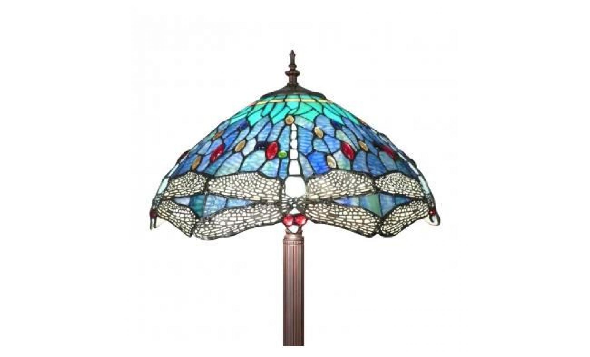 lampadaire style tiffany aux libellules